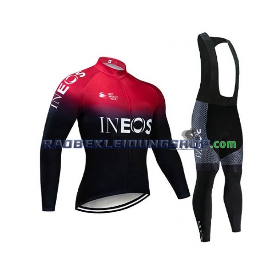 2019 TEAM INEOS Set(Radtrikot Langarm und Trägerhose Lang) Herren N001