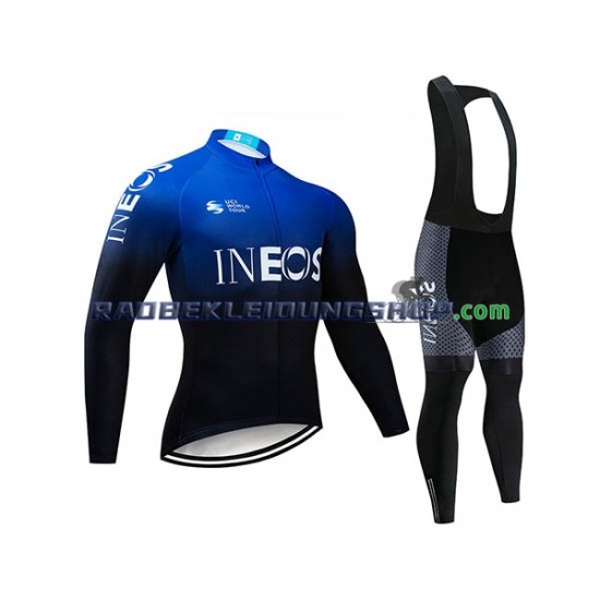 2019 TEAM INEOS Set(Radtrikot Langarm und Trägerhose Lang) Herren N002