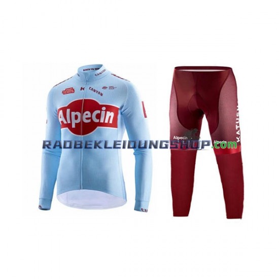 2019 Team Katusha Alpecin Set(Radtrikot Langarm und Radhose Lang) Herren N001