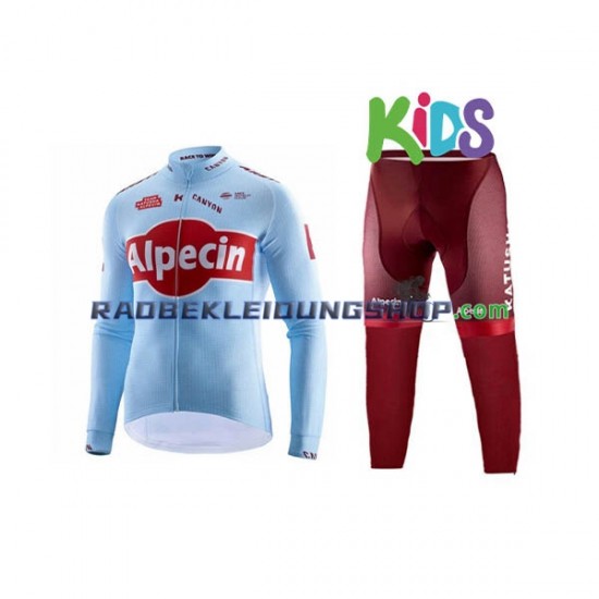 2019 Team Katusha Alpecin Set(Radtrikot Langarm und Radhose Lang) Kinder N001