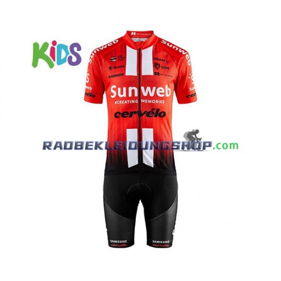 2019 Team Sunweb Set(Radtrikot und Fahrradhose) Kinder N001