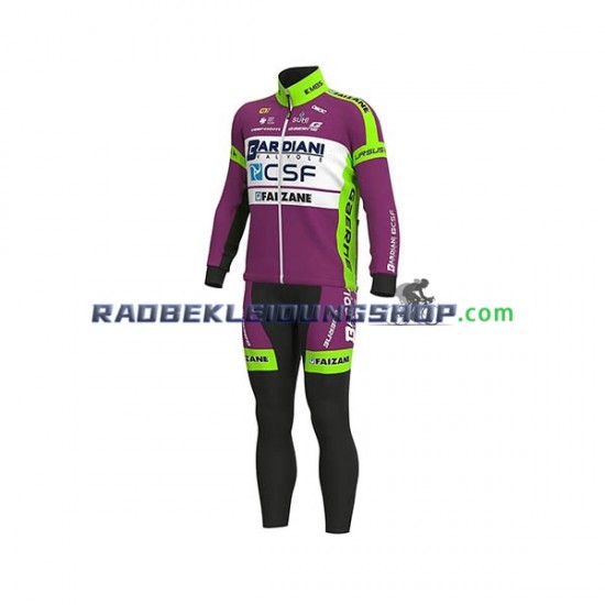 2020 Bardiani–CSF Set(Radtrikot Langarm und Trägerhose Lang) Herren N001