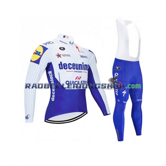 2020 Deceuninck–Quick-Step Set(Radtrikot Langarm und Trägerhose Lang) Herren N001