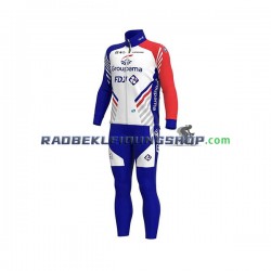 2020 Groupama–FDJ Set(Radtrikot Langarm und Trägerhose Lang) Herren N001