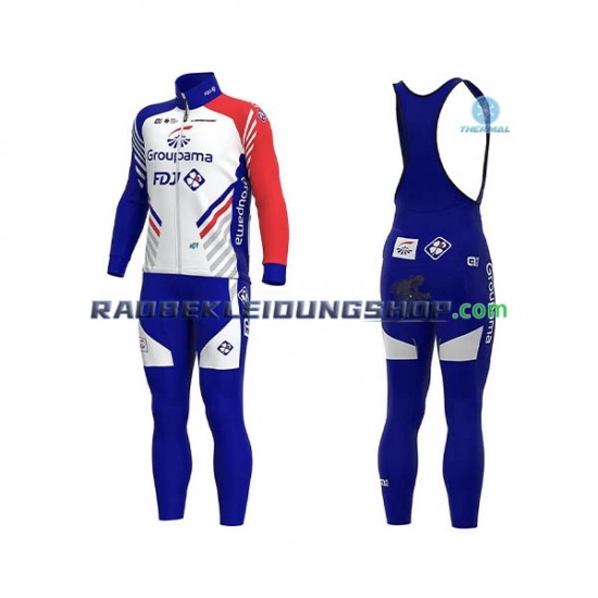 2020 Groupama–FDJ Thermo Set(Radtrikot und Trägerhose) Herren N001