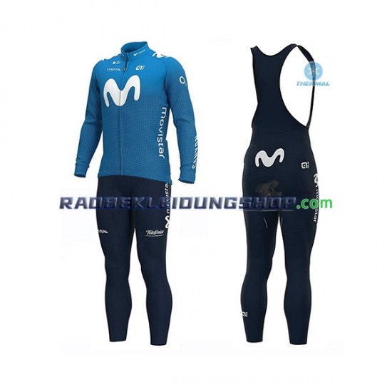 2020 Movistar Team Thermo Set(Radtrikot und Trägerhose) Herren N001