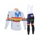 2020 Movistar Team Set(Radtrikot Langarm und Trägerhose Lang) Herren N002