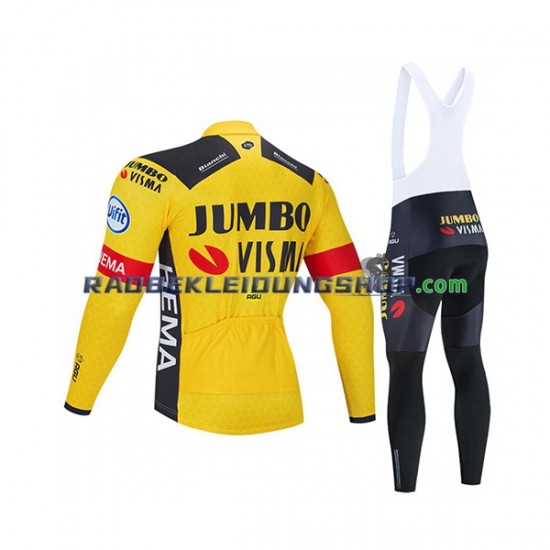 2020 Team Jumbo–Visma Set(Radtrikot Langarm und Trägerhose Lang) Herren N001