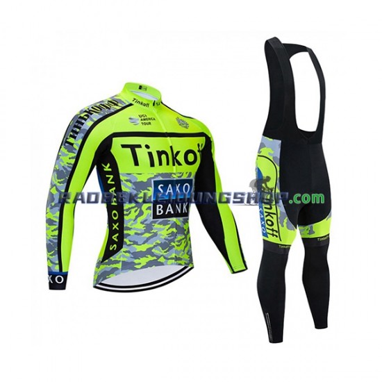 2020 Tinkoff Set(Radtrikot Langarm und Trägerhose Lang) Herren N001