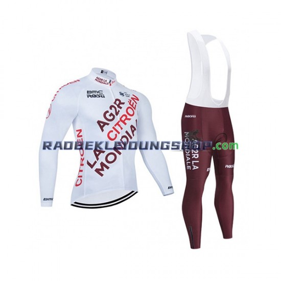 2021 AG2R Citroen Team Set(Radtrikot Langarm und Trägerhose Lang) Herren N001