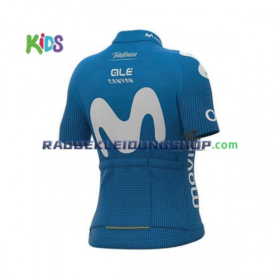 2021 Movistar Team Set(Radtrikot und Fahrradhose) Kinder N001