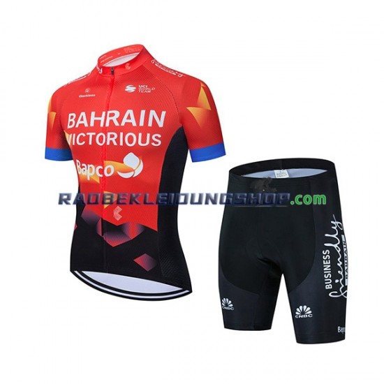 2021 Team Bahrain Victorious Set(Radtrikot und Fahrradhose) Kinder N001