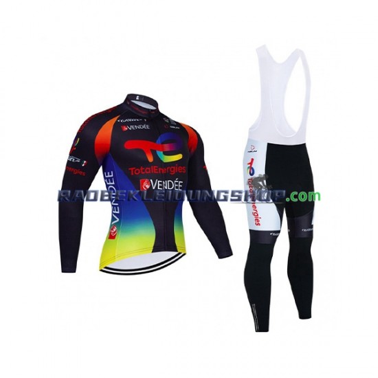 2021 Team TotalEnergies Set(Radtrikot Langarm und Trägerhose Lang) Herren N002