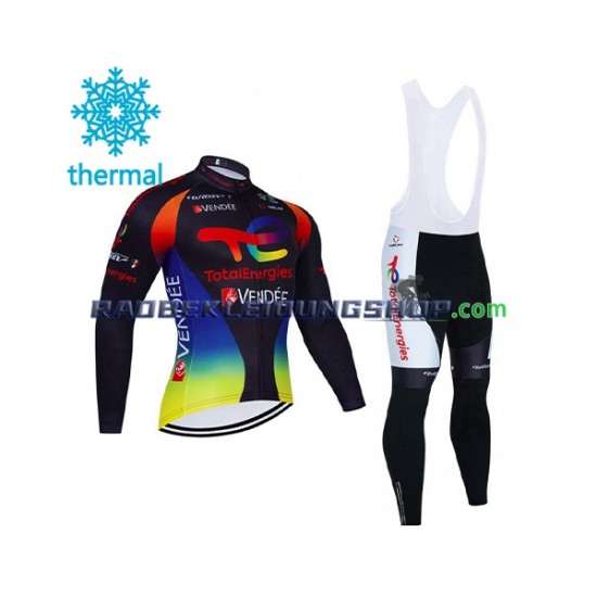 2021 Team TotalEnergies Thermo Set(Radtrikot und Trägerhose) Herren N002