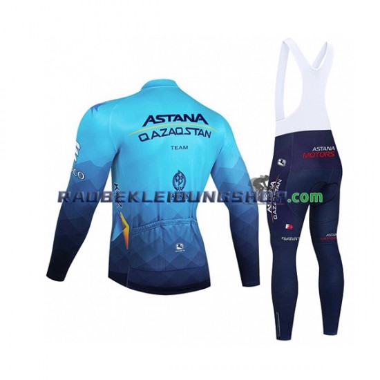 2022 Astana Qazaqstan Team Set(Radtrikot Langarm und Trägerhose Lang) Herren N001