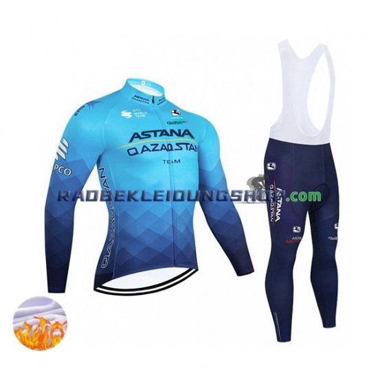 2022 Astana Qazaqstan Team Thermo Set(Radtrikot und Trägerhose) Herren N001