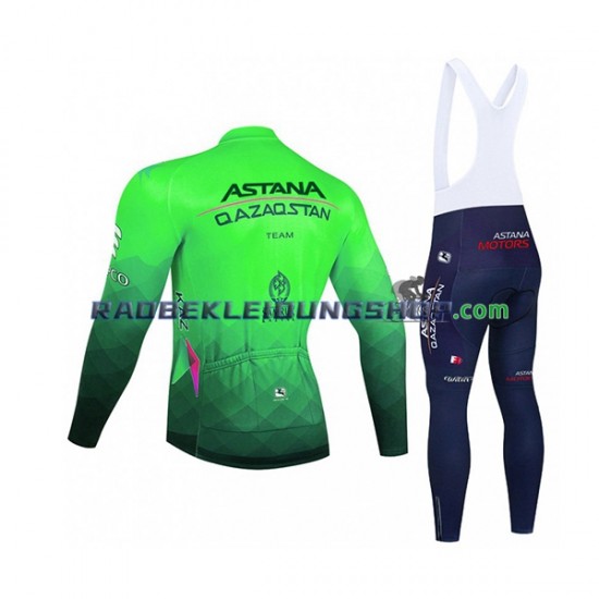 2022 Astana Qazaqstan Team Set(Radtrikot Langarm und Trägerhose Lang) Herren N003