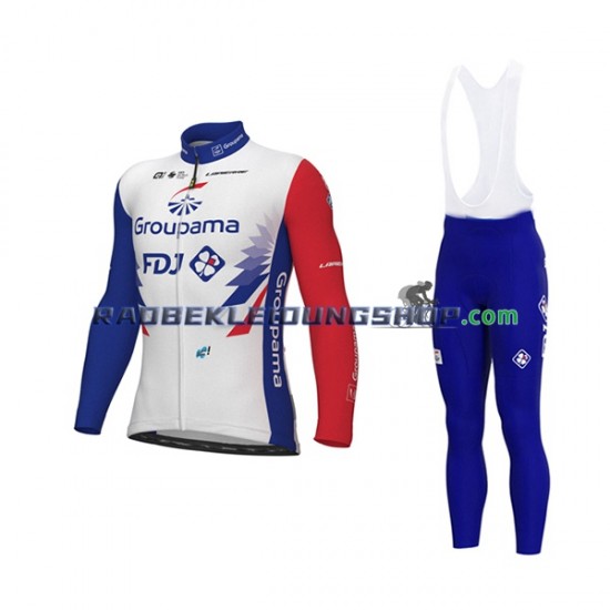 2022 Groupama-FDJ Set(Radtrikot Langarm und Trägerhose Lang) Herren N001