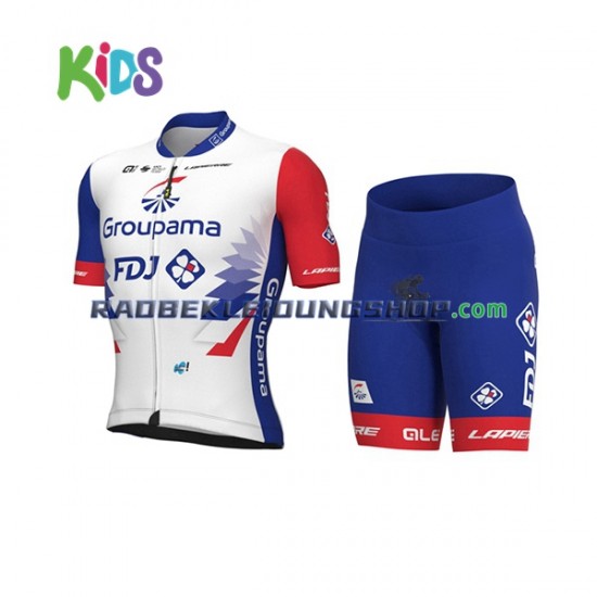 2022 Groupama-FDJ Set(Radtrikot und Fahrradhose) Kinder N001