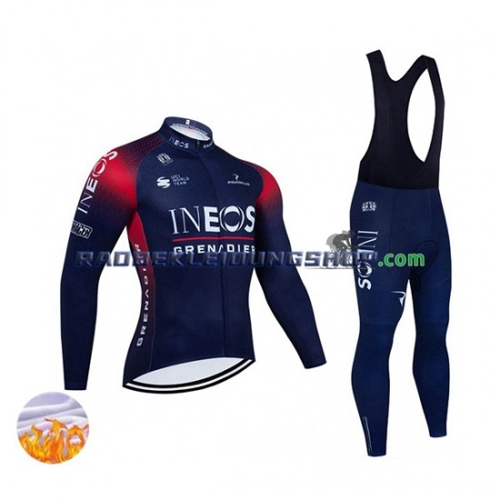 2022 Ineos Grenadiers Thermo Set(Radtrikot und Trägerhose) Herren N001