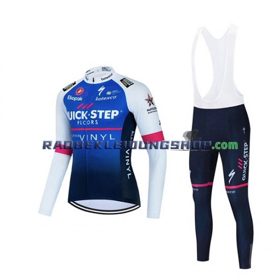 2022 Quick-Step Alpha Vinyl Team Set(Radtrikot Langarm und Trägerhose Lang) Herren N001