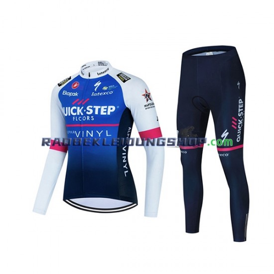 2022 Quick-Step Alpha Vinyl Team Set(Radtrikot Langarm und Radhose Lang) Herren N001