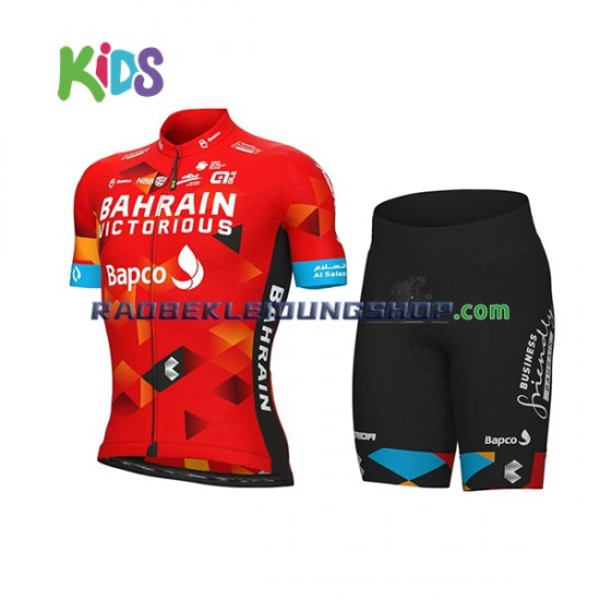 2022 Team Bahrain Victorious Set(Radtrikot und Fahrradhose) Kinder N001