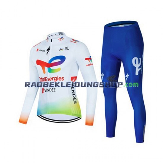 2022 Team TotalEnergies Set(Radtrikot Langarm und Radhose Lang) Herren N001