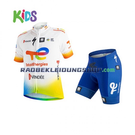 2022 Team TotalEnergies Set(Radtrikot und Fahrradhose) Kinder N001