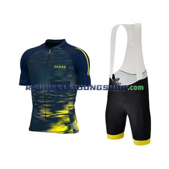 2022 Tour de France JAUNE Set(Radtrikot und Trägerhose) Herren N002