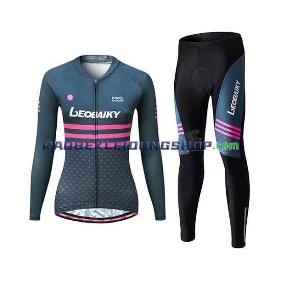 Leobaiky Set(Radtrikot Langarm und Radhose Lang) Damen N004